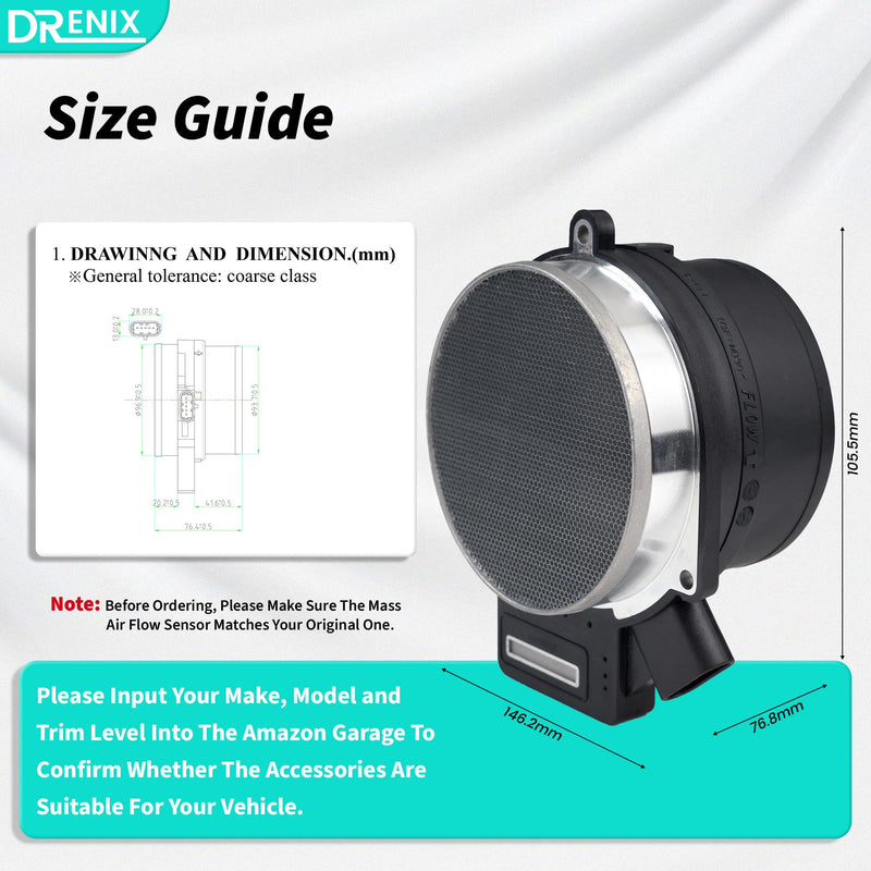 [Australia - AusPower] - Mass Air Flow Sensor Meter Assembly Fits For-Chevy Silverado 1500 2500 3500 Avalanche Tahoe Trailblazer for-GMC Sierra Yukon for-Buick for-Cadillac 25318411 