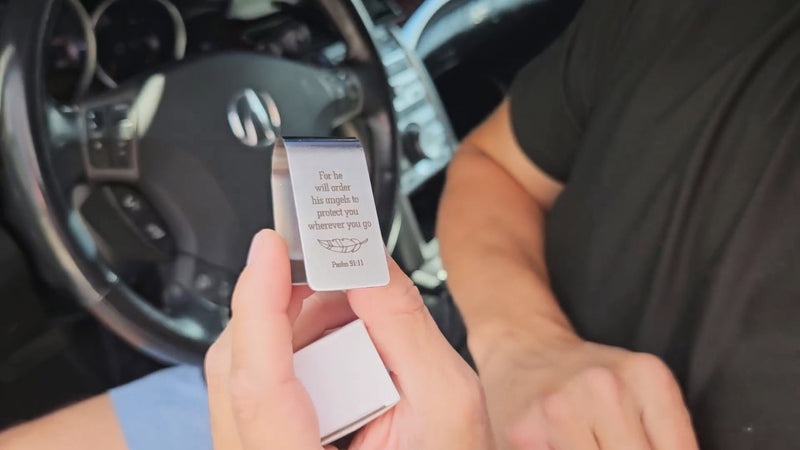 Psalm 91:11 Car Visor Clip, Guardian Angel Visor Clip for Men Women Silver47