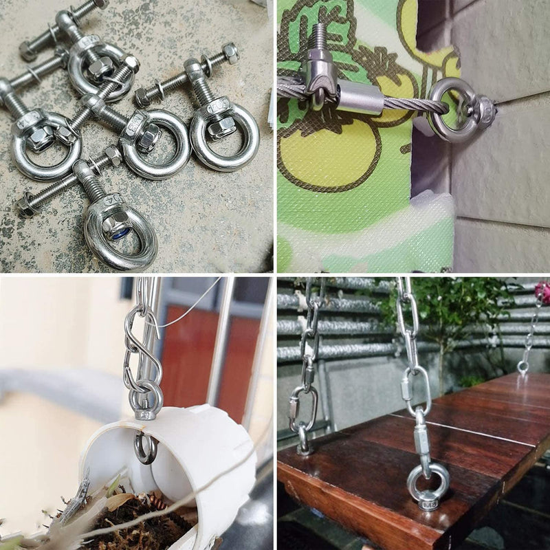 [Australia - AusPower] - 4pcs M12 304 Stainless Steel Ring Shape Lifting Eye Threaded Nut for Marine Hardware 