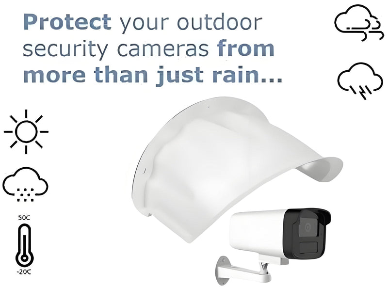2-Pack Weatherproof Universal Security Camera Sun Rain Shade Cover – Compatible with Hikvision, Nest, Ring, Arlo,LED Lights – All-Weather Protection for Outdoor Dome & Bullet Cameras