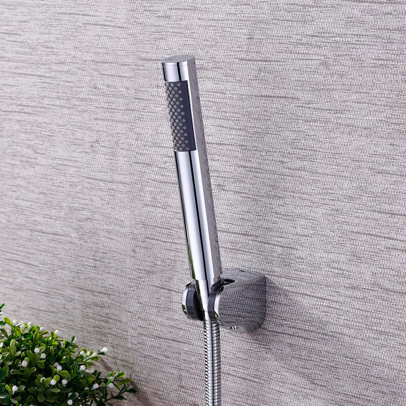 KES Bathroom Handheld Shower Head with Extra Long Hose and Bracket Holder Shower Wand Polished SUS304 Stainless Steel, LP150-PS Single Function Polished Steel