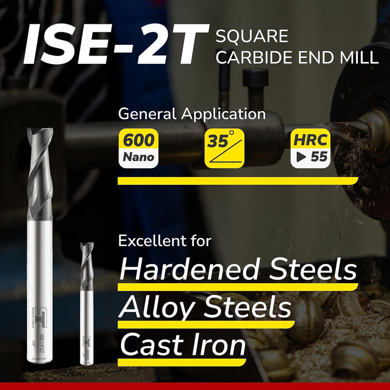 [Australia - AusPower] - SPEED TIGER Micrograin Carbide Square End Mill - 2 Flute - ISE1/8"2T (5 Pieces, 1/8") - for Milling Alloy Steels, Hardened Steel, Metal & More – Mill Bits Sets for DIYers & Professionals 5 1/8 in 