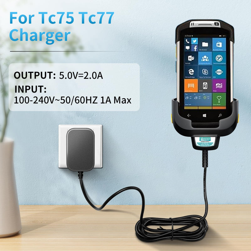 [Australia - AusPower] - Scanner Battery Charger for Zebra TC77 TC70 Barcode Scanner Charger TC77 TC55 TC72 TC75 TC70x TC75x TC75EK TC75AH TC700H TC700K TC77HL TC720L BT-000318 