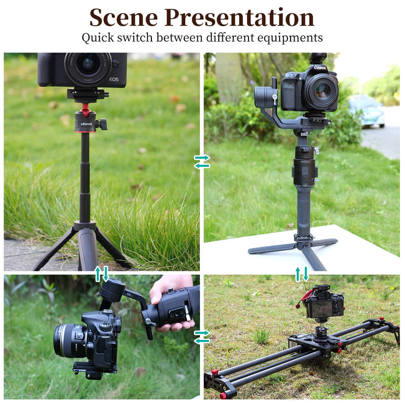 [Australia - AusPower] - ULANZI F38 Camera Quick Release Plate w 1/4" to 3/8" Screw Thread, Quick Release System QR Plate Camera Tripod Mount Adapter for Sony Canon Monopod DSLR Stabilizer Slider DJI Switch Between Stablizer 