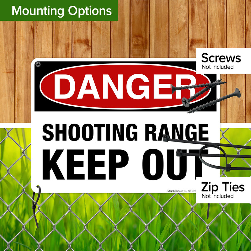 Danger Shooting Range Keep Out Sign, 10x14 Inches, Rust Free .040 Aluminum, Fade Resistant, Made in USA by My Sign Center 10x14 - Aluminum