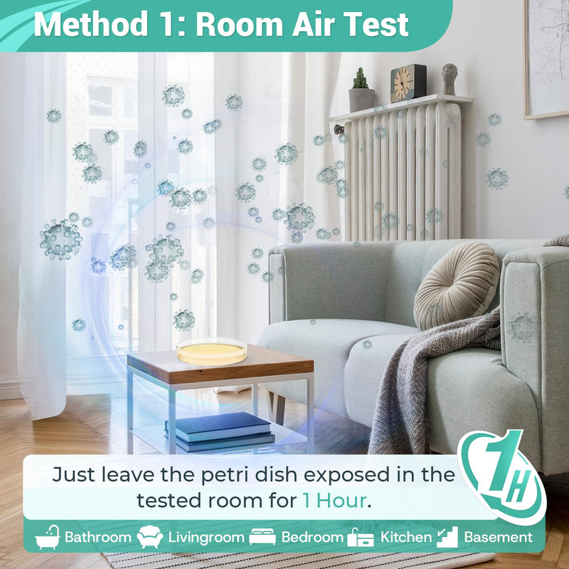 [Australia - AusPower] - Mold Test Kit for Home Detection: 4 Simple DIY Science Kits for Fastly Testing Home Surfaces & Air Quality Detector & HVAC Monitor Includes Detailed Identification Guide 4 Test Plates 