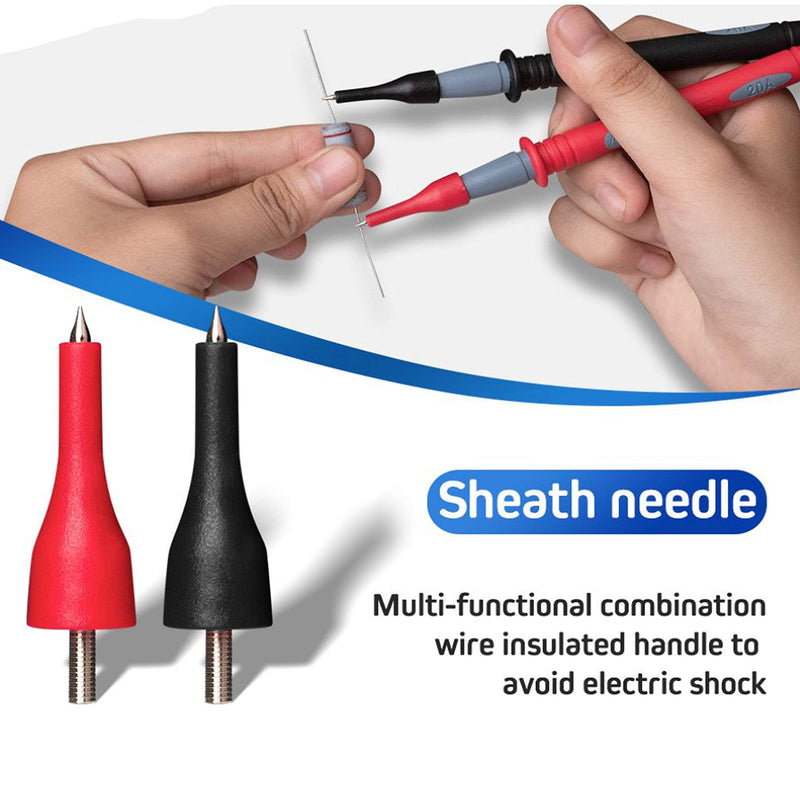 [Australia - AusPower] - Multimeter Test Leads Kit,HANDSKIT 16 Pieces Testing Lead with Alligator Clips Stackable Banana Plug Test Hook Replaceable Gold-Plated Multimeter Needle Probes and Back Probe Pins 