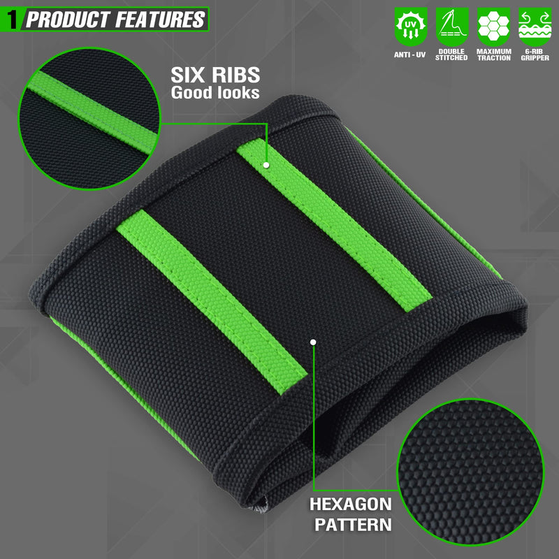Universial Dirt Bike Seat Cover - Soft Ribbed Rubber Seat Covers for Motorcross Enduro Green