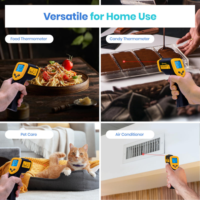 [Australia - AusPower] - Etekcity Infrared Thermometer Temperature Gun 774, Digital IR Temp Gun for Food, Cooking, BBQ, Pizza Oven, Reptile, Griddle Accessories, Non Contact Surface Outdoor Heat Gun Advanced Dark Yellow 
