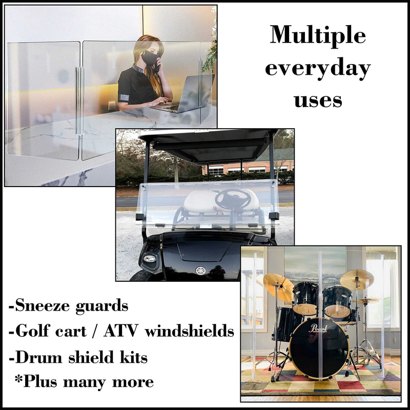 [Australia - AusPower] - DistinctAndUnique New Clear PVC Piano Style Living Hinge for 3/16" (4.5mm) Material: No Screws or Glue - DIY for Plexiglass, Acrylic, Glass & More (24 inch, 2 Pack) 
