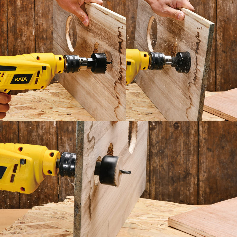 [Australia - AusPower] - KATA 6PCS Hole Saw Kit 1-1/4" to 2-1/8"(32-54mm) Hole Saw Set in Case with Mandrels and Hex Key for Soft Wood, PVC Board, Plywood 6PC 