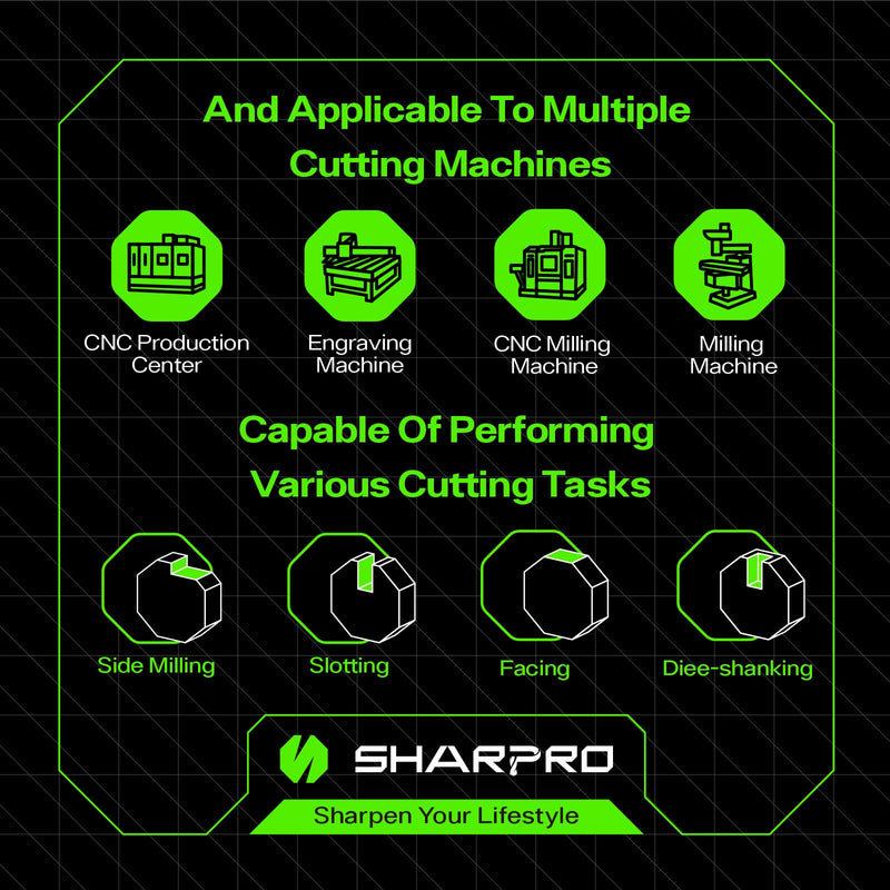 [Australia - AusPower] - 6mm Shank End Mill Bit 6mm Cutting DIA. 4 Flutes AlCrN Coated Carbide Square CNC Milling Bit, Apply for Alloy Steel, Stainless Steel, Cast Iron and Aluminum Cutting 6mm SHK 6mm DIA 1 