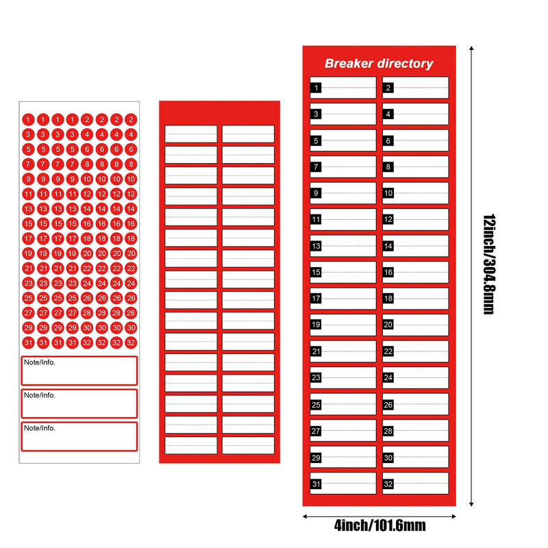 3 Set Electrical Panel Labels 4 x 12 Inch Breaker Box Directory Stickers Circuit Breaker Directory Labels Pencil Writing Can Be Wiped Clean Load Center Stickers Decals for Electrical Panel Fuse Box