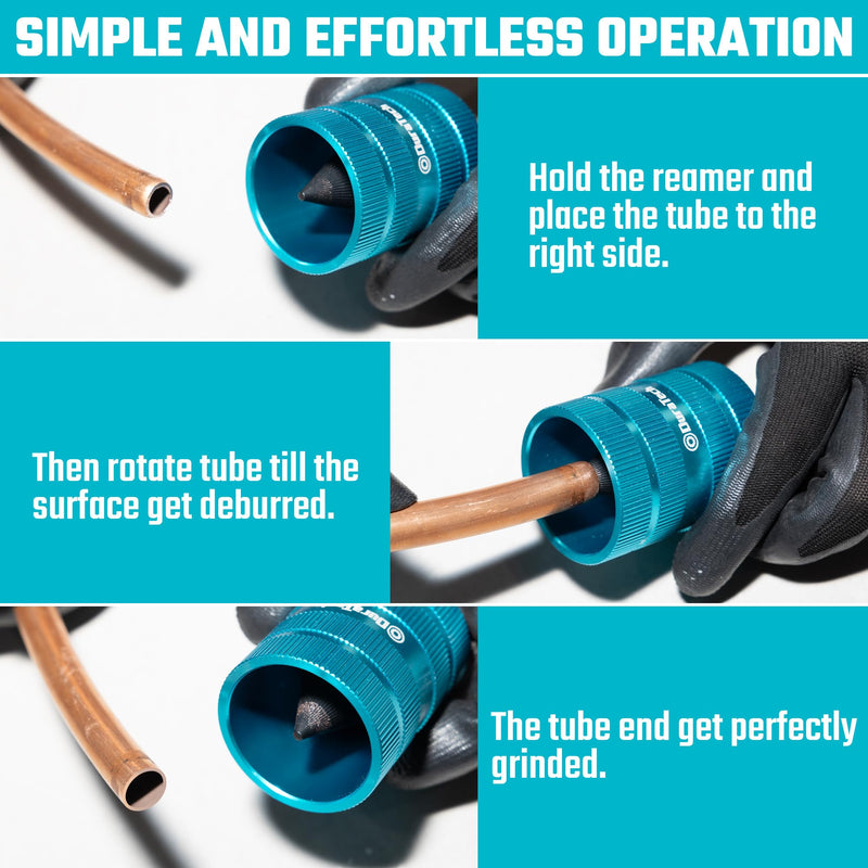 DURATECH Inner&Outer Tubing and Pipe Reamer, Pipe Deburring Tool, for Tubings from 1/4" to 1-1/4" O.D., Ideal for Copper, Stainless Steel, PVC, Brass, Aluminum, Soft Metal Pipes