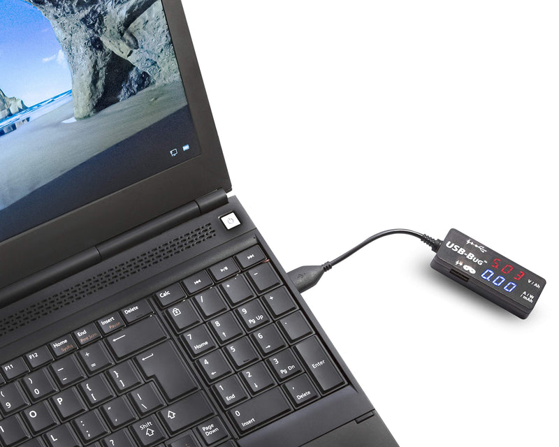 [Australia - AusPower] - Triplett USB-Bug Dual-Output Inline USB-A Tester with Data Masking Port 