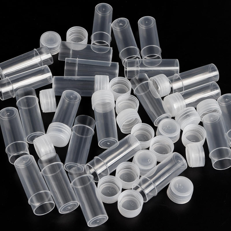 120 Pieces 5 ML Plastic Sample Bottles Vial Storage Mini Clear Storage Case with Lid Vial Storage Container Test Tube for Small Items (Pack of 2) 120 Count (Pack of 2)