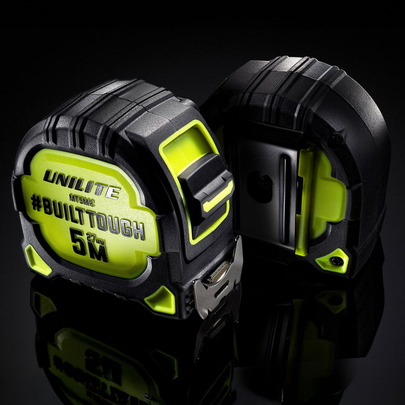 [Australia - AusPower] - Unilite MT5M2 Heavy Duty Tape Measure – 5m/16ft, 27mm Wide SUPERBLADE Nylon Coated, 2.9m Stand-Out Blade, Magnetic Dual Hook, Dual-Sided Imperial/Metric, Impact Resistant 