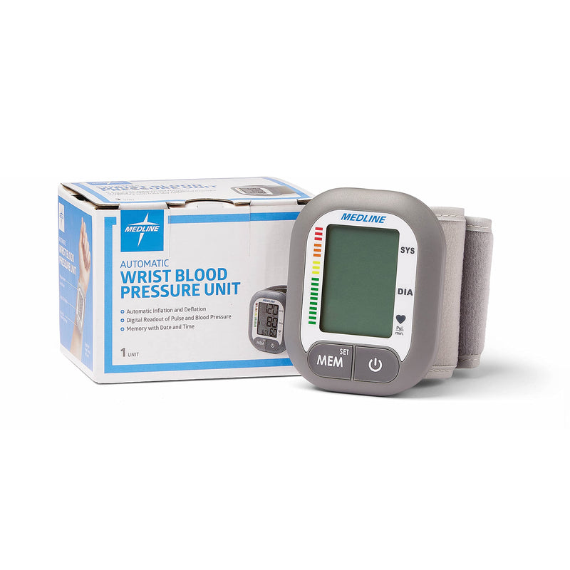 [Australia - AusPower] - Medline Digital Wrist Blood Pressure Monitor, BP Cuff with Batteries Included (60 Reading Memory) 