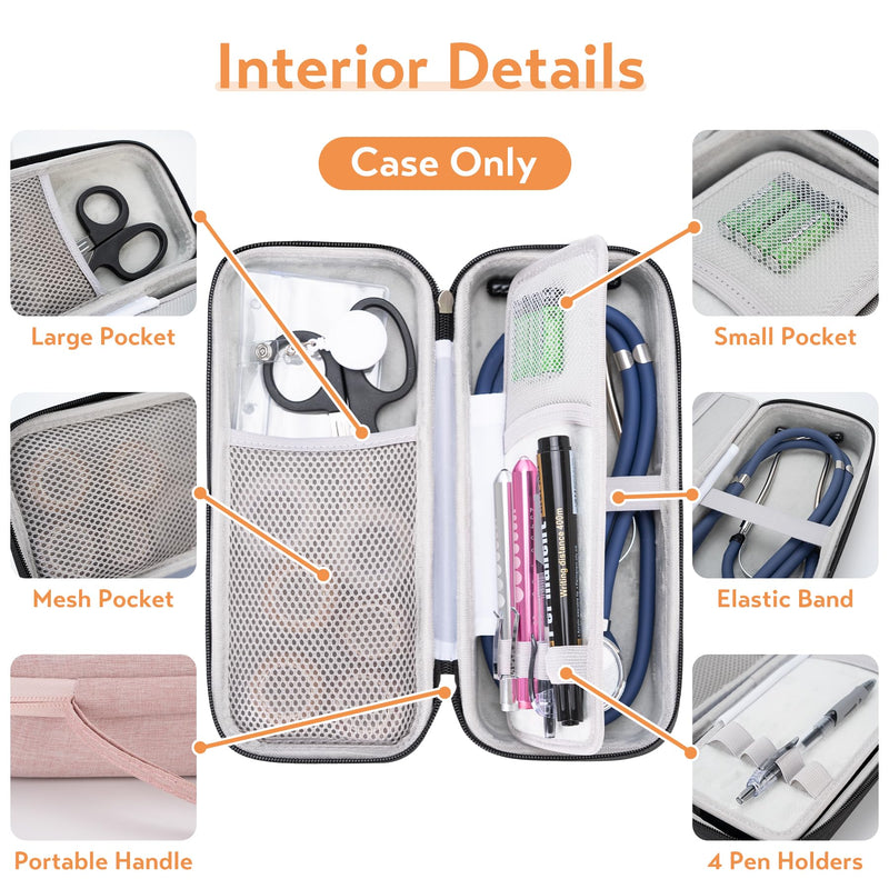 [Australia - AusPower] - SMYV Stethoscope Case for 3M Littmann Classic III, Cardiology IV, Lightweight II S.E, MDF Acoustica Deluxe Stethoscope, Hard Storage Case for Stethoscope Accessories, Nursing School Essentials Black 1 