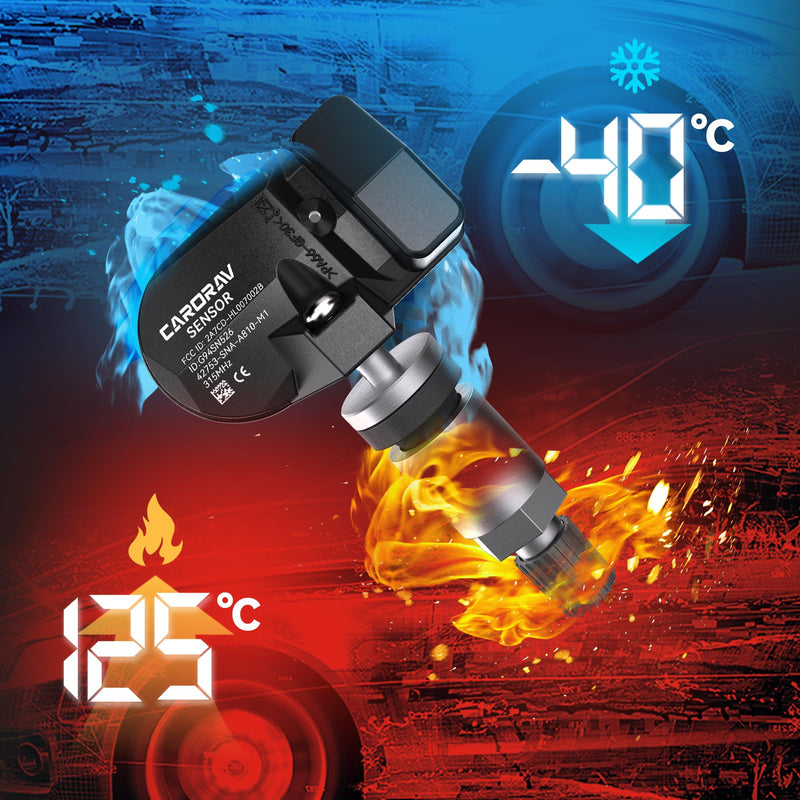 4PCS Tire Pressure Monitoring System Sensor TPMS Compatible with Honda Fit Insight Civic Element CR-Z Odyssey, Acura CSX, Replaces 42753-SNA-A810-M1 42753SNAA81 315Mhz - 4 Replaceable Valve Stems