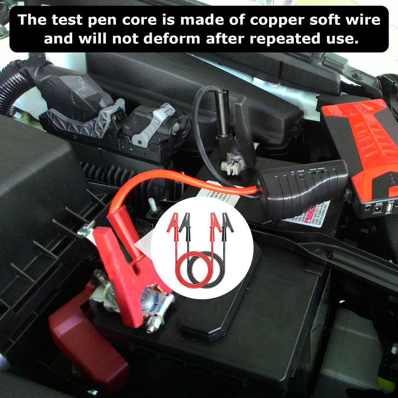 [Australia - AusPower] - 2pcs 14 Gauge Test Leads with Alligator Clips,Multimeter Alligator Clips,Alligator Clips Electrical,Test Flexible Cable with Meter Leads Protective Jack Copper Clamps for Electrical Testing 