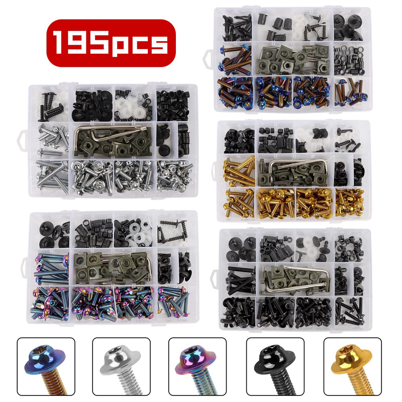 [Australia - AusPower] - BAIONE Worldmotop Stainless Steel Bolt Kit Screws Fasteners Clips Compatible with Yamaha Honda Kawasaki Suzuki BMW Fairing Bolt Kits Metric Bolts and Nuts Kit Torx Screws (purple) 