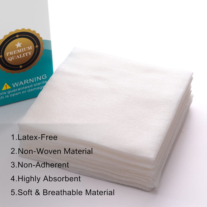 [Australia - AusPower] - General Medi Sterile Gauze Sponges, 4" x 4" Non-Woven Wound Pads - Individually Wrapped Highly Absorbent Sponges Pads for Cushioning Minor Wounds, Cuts & Burns Wound Care (60 Packs, 120 Pieces Total) 