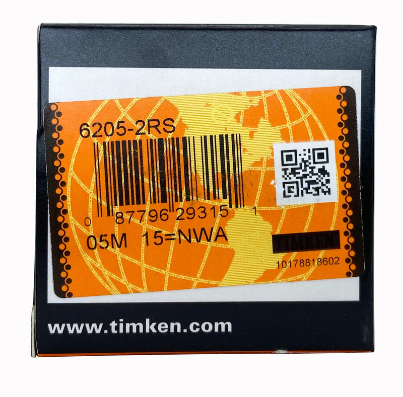 2PACK TIMKEN 6205-2RS Double Rubber Seal Bearings 25x52x15mm Pre-Lubricated and Stable Performance and Cost Effective Deep Groove Ball Bearings
