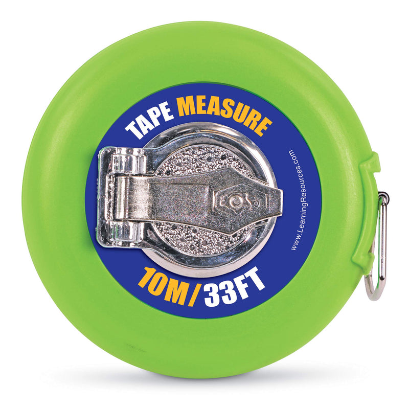 Learning Resources Wind-Up Tape 10 Meters/33 Feet, Early Math Skills, Easy Wind-Up Tape Measure, Construction Play, Ages 5+ (Pack of 2) 10 m (Pack of 2)
