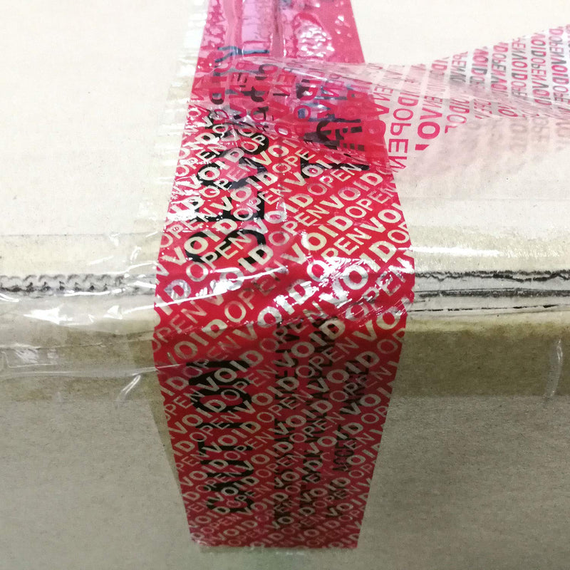 1 Roll Partial Transfer Tamper Proof Security Seal Tape (2 Inches x 55 Yards x 2 Mil, Do Not Break Seal “Caution/Void Open”, Red)