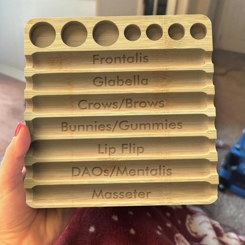 [Australia - AusPower] - Aesthetic Practitioner Syringe Tray with Vial Holder, Bamboo Vial Holder Syringe Tray for 2-in-1 Combination, Syringe Storage Organizer for Aesthetic Practitioners and Small Vial Racks 