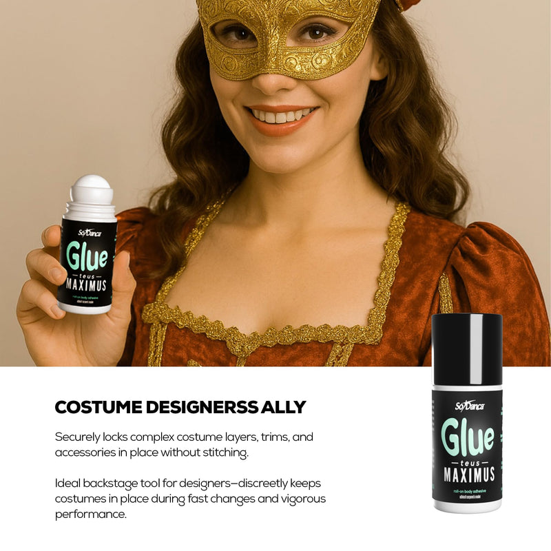 [Australia - AusPower] - So Danca Glue-teus Maximus Roll-On Body Adhesive – Hypoallergenic, Sweat-Resistant Body Glue for Dancers, Costumes, Cosplay, Stagewear, Leotards & Pageants 1 