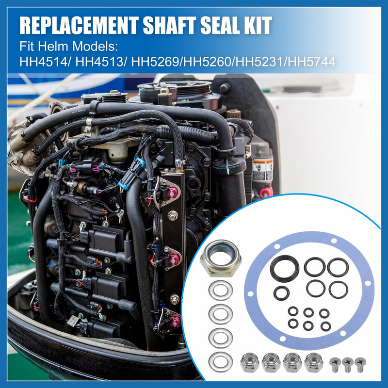 [Australia - AusPower] - 1set Hydraulic Helm Steering Pump Gasket Seal Rebuild Kit for Baystar Helms HH5231 HH5271 HH5273 Hydraulic Helm Seal Kit Replaces HS5176 Item Replacement 