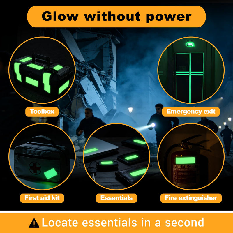 High Brightness Glow in the Dark Tape for Safety Marking, Art Craft DIY, Christmas Deco and Party Accessories. Non-Toxic Adhesive, Waterproof Rechargeable Luminous Tape (1 in X 30 ft) Yellow-Green Light 1 in X 30 ft