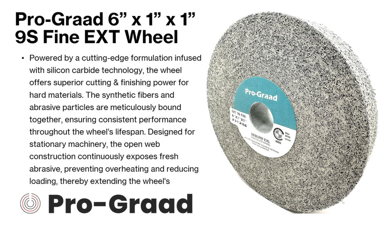 [Australia - AusPower] - EXT Deburring Wheel - 6" x 1" x 1" 9S Fine Grit - Silicon Carbide - Metal Deburring, Finishing and Polishing Wheel – Excels on Titanium, Stainless & Tough Alloys - Convolute - (1 Pack) 