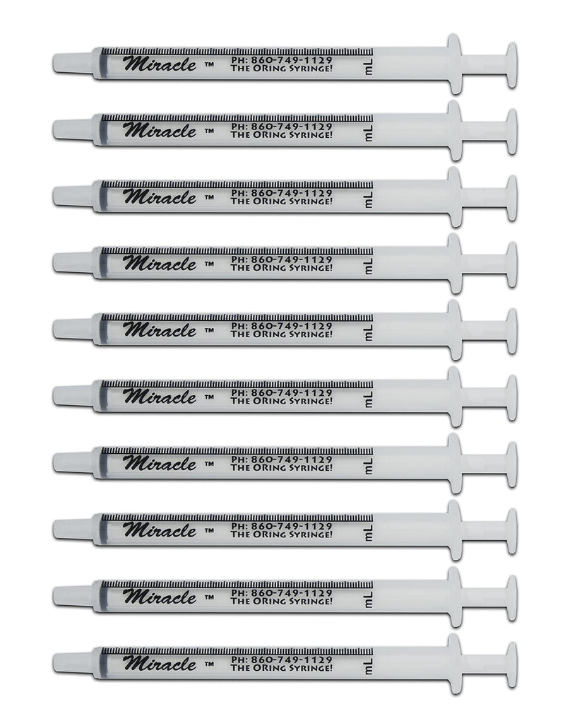 [Australia - AusPower] - Miracle Oring Syringe- 1 ml Luer Slip Syringe- Package Contains 10 Individually Wrapped Sterile Oring Syringes for Handfeeding Animals, Administering Supplements, Measuring Liquids, and More 
