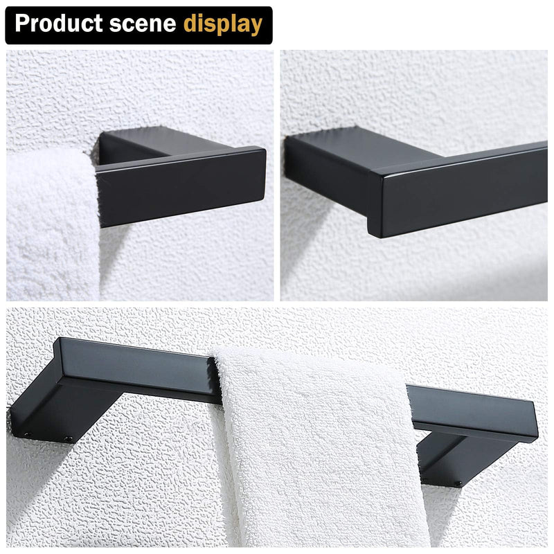 RANDOM 12 inch Matte Black Towel Bar Modern Hand Towel Holder Wall Mounted SUS304 Stainless Steel Towel Rack for Kitchen,Bathroom Hardware Accessories Contemporary.96009-2-12MB