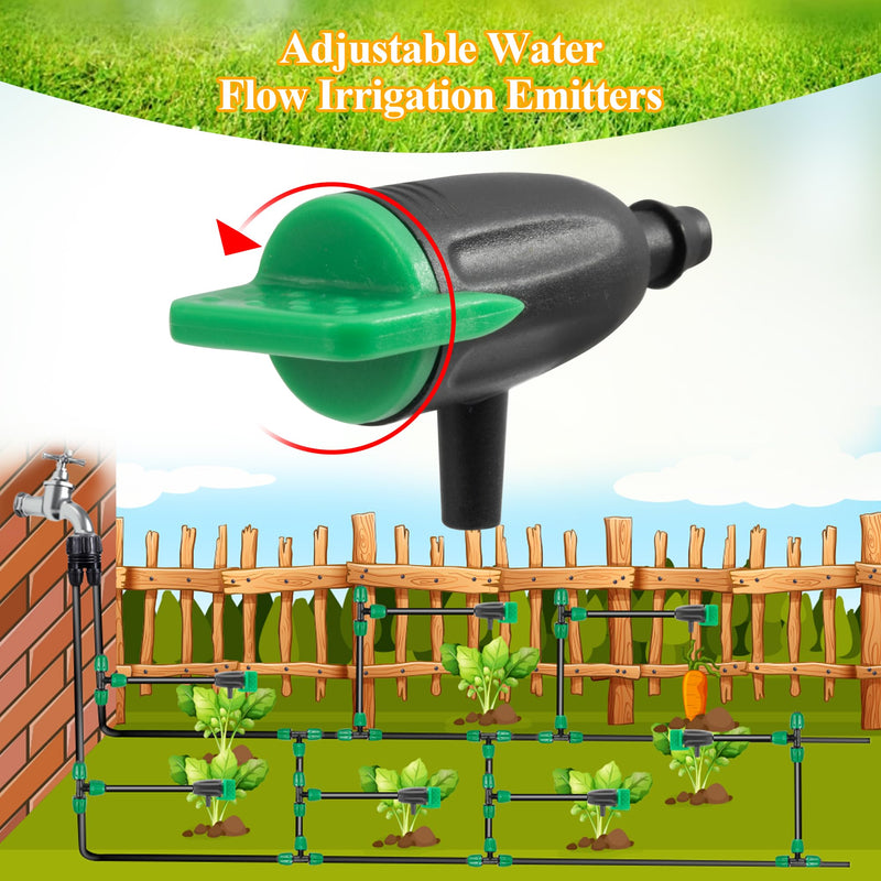 [Australia - AusPower] - 50 Pcs Adjustable Water Flow Irrigation Dripper, 360 Degree Rotatable Drip Emitters Irrigation System Drippers for 1/4 Inch Tubing Watering Dripper for Garden Lawn Plants Succulents Flower Irrigation 50PCS Dripper 