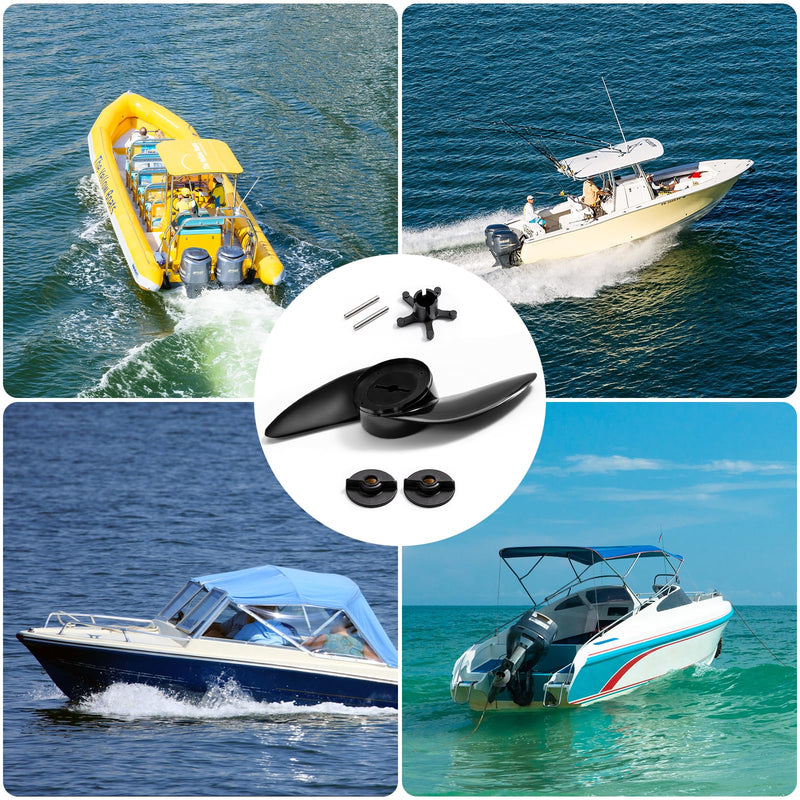 2 Pack Motor Boat Propellers,Electric Trolling Motor Outboard Propeller,Replacement Propeller Kit for Marine Boats & Fishing（Fits for ET44L /ET54L/D65L/T34） Propeller-2 Blades
