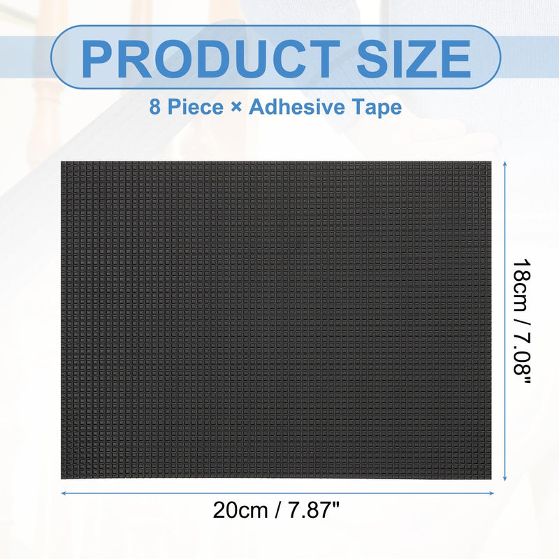 PATIKIL 7.1 x 7.9 Inch Non-Slip Grip Tape, Waterproof Non-Abrasive Traction Tape Self-Adhesive Cushion Pad Strips for Handrails Game Controllers Ovens- 8 PCS (Black) Black
