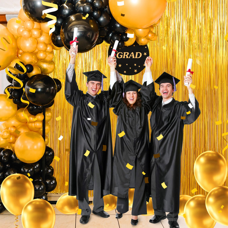 [Australia - AusPower] - Birthday Party Decorations: 3 Pack 3.3 x 9.9 ft Gold Foil Fringe Curtains Party Supplies, Tinsel Curtain Backdrop for Parties/Birthday/Photo Booth 