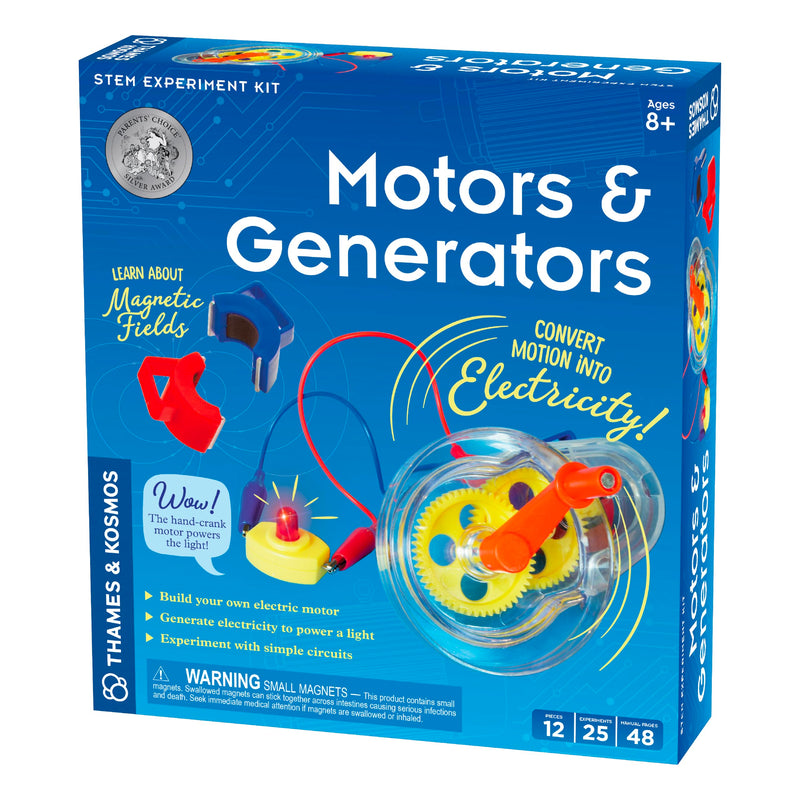 [Australia - AusPower] - Thames & Kosmos Motors & Generators Science Kit | 25 Guided STEM Experiment Lessons | 48 Page Color Student Guide | Grades 3-6 | Ages 8+ | Play & Learn | Parents' Choice Silver Award Winner 
