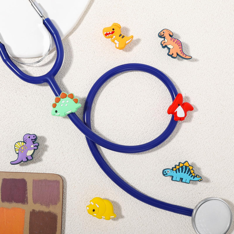 Cartoon Dinosaur Stethoscope Charms - 18Pcs Pediatric Stethoscopes Decor Personalized Accessories, Present for Nurses Veterinarian, Medical Worker and Nursing Graduation Dinosaur series