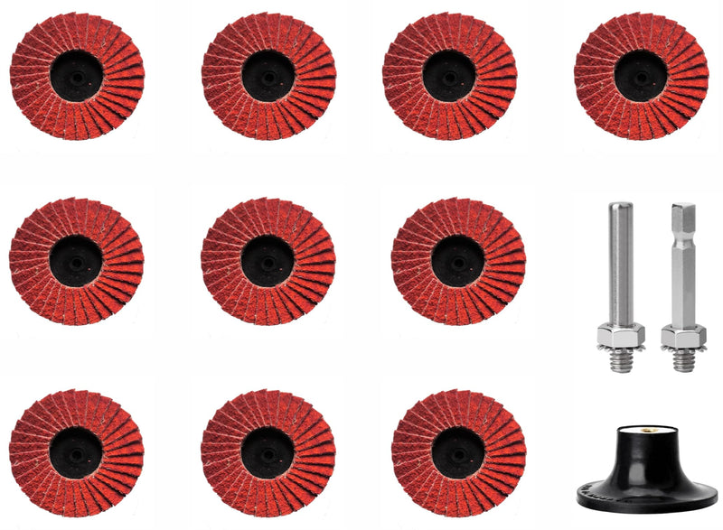 [Australia - AusPower] - Set of 20 Feroflex Mini Serrated Discs Professional Quality 2 Inch 50 mm, Grit 40, Premium Ceramic for Metal, Stainless Steel, Rust, Steel Slat Discs Sanding Disc (Grit 40, 20) + Disc Pad Holder 6 mm Grain 40 