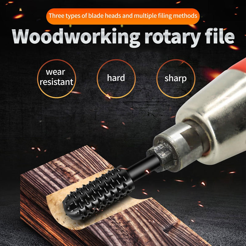 [Australia - AusPower] - Pack of 10 Wood Cutters for Drill, Wood Rasp Rasp Set, Files, Wood Drill Bit Set, Drill Shank Tool, Wood Carving Ball Cutter, Wood Cutter, Tenon Mill, Cone Cutter 