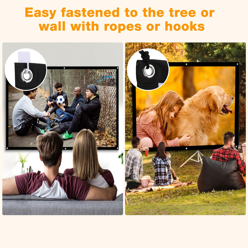 [Australia - AusPower] - Taotique Projector Screen 72 inch, Movie Projector Screen 16:9 HD Foldable and Portable Anti-Crease Indoor Outdoor Projection Double Sided Video Projector Screen for Home, Party, Office, Classroom 