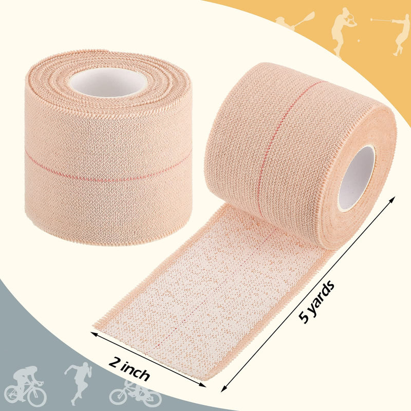 BBTO 4 Rolls Elastic Tape Adhesive Elastic Tape Self Adhesive Bandage Wrap Flexible Stretch Bandages for Sports Ankle, Knee and Wrist Sprains Animal Pets, 5 Yard(2 Inch in Width) 2 Inch in Width