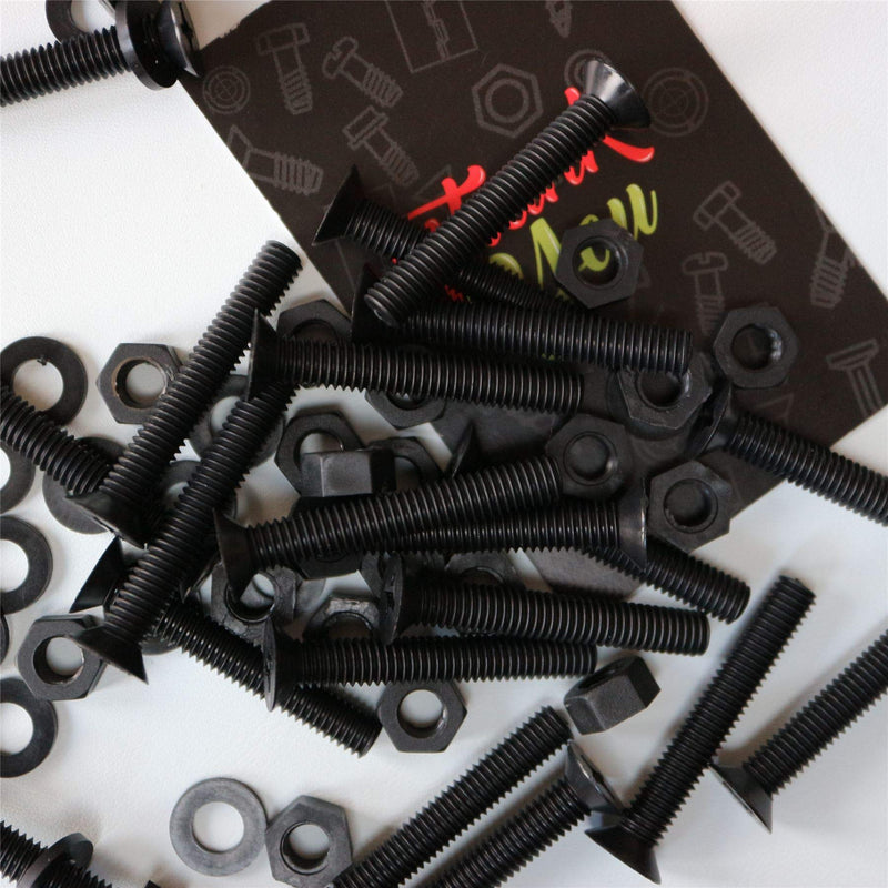 [Australia - AusPower] - 20 x Black Countersunk Screws Polypropylene (PP) Plastic Nuts and Bolts, Washers, M6 x 40mm, Anti-Corrosion, Chemical Resistant, (15/64 x 1 37/64 in) 