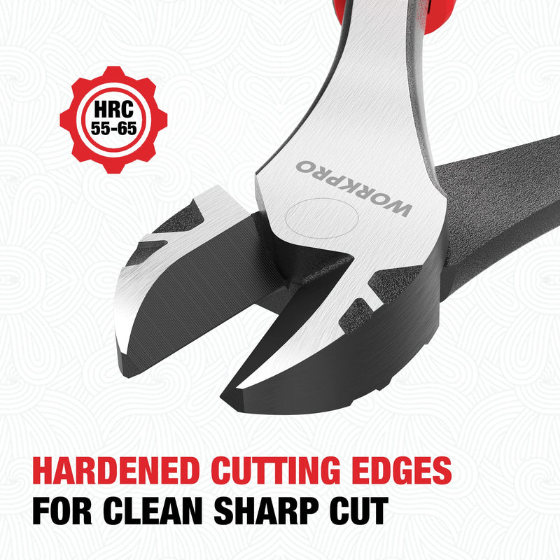 [Australia - AusPower] - WORKPRO 8 Inch High Leverage Diagonal Pliers, Wire Cutters Heavy Duty in CRV Steel, Diagonal Cutters for Cutting Wires 