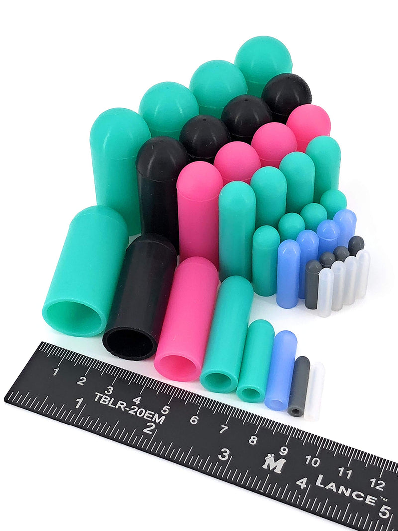[Australia - AusPower] - 40 Piece High Temp Silicone Rubber Protective End Cap Kit - 3/32" to 3/4" for Powder Coating Custom Painting Anodizing 